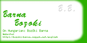 barna bozoki business card