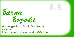 barna bozoki business card